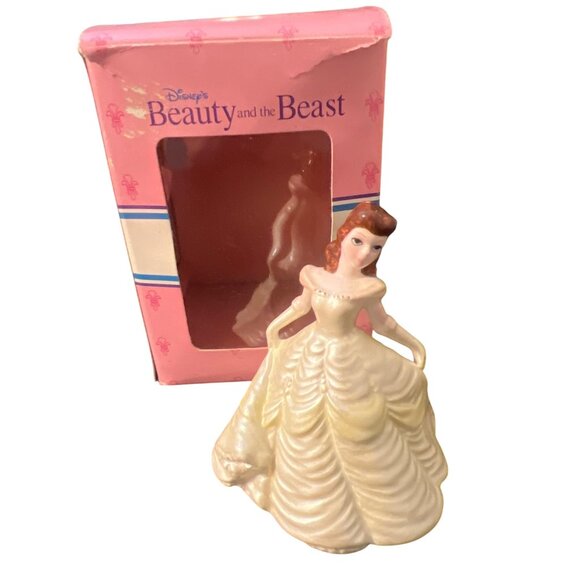 Vintage Schmid Disney Beauty Beast Belle Music Box Figure Hand Painted Estate 4" - Picture 1 of 6